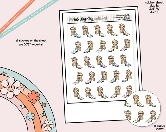 Snoozie Sloth Run Vacuum Decoration Character Planner Stickers