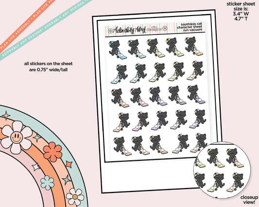 Toothless Cat Run Vacuum Decoration Character Planner Stickers