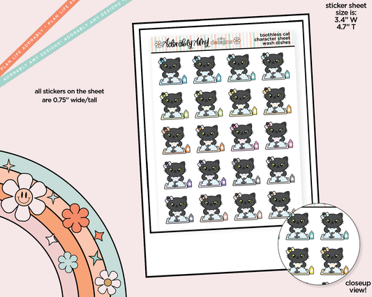 Toothless Cat Wash Dishes Decoration Character Planner Stickers
