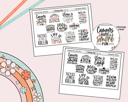 Campers Have Smore Fun Deco Typography Sampler Planner Stickers
