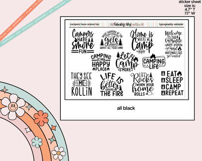 Campers Have Smore Fun Deco Typography Sampler Planner Stickers