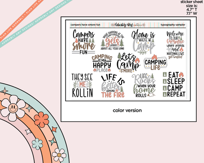 Campers Have Smore Fun Deco Typography Sampler Planner Stickers