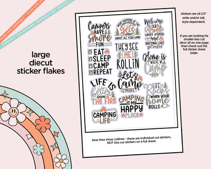 Campers Have Smore Fun Deco Typography Sampler Planner Stickers