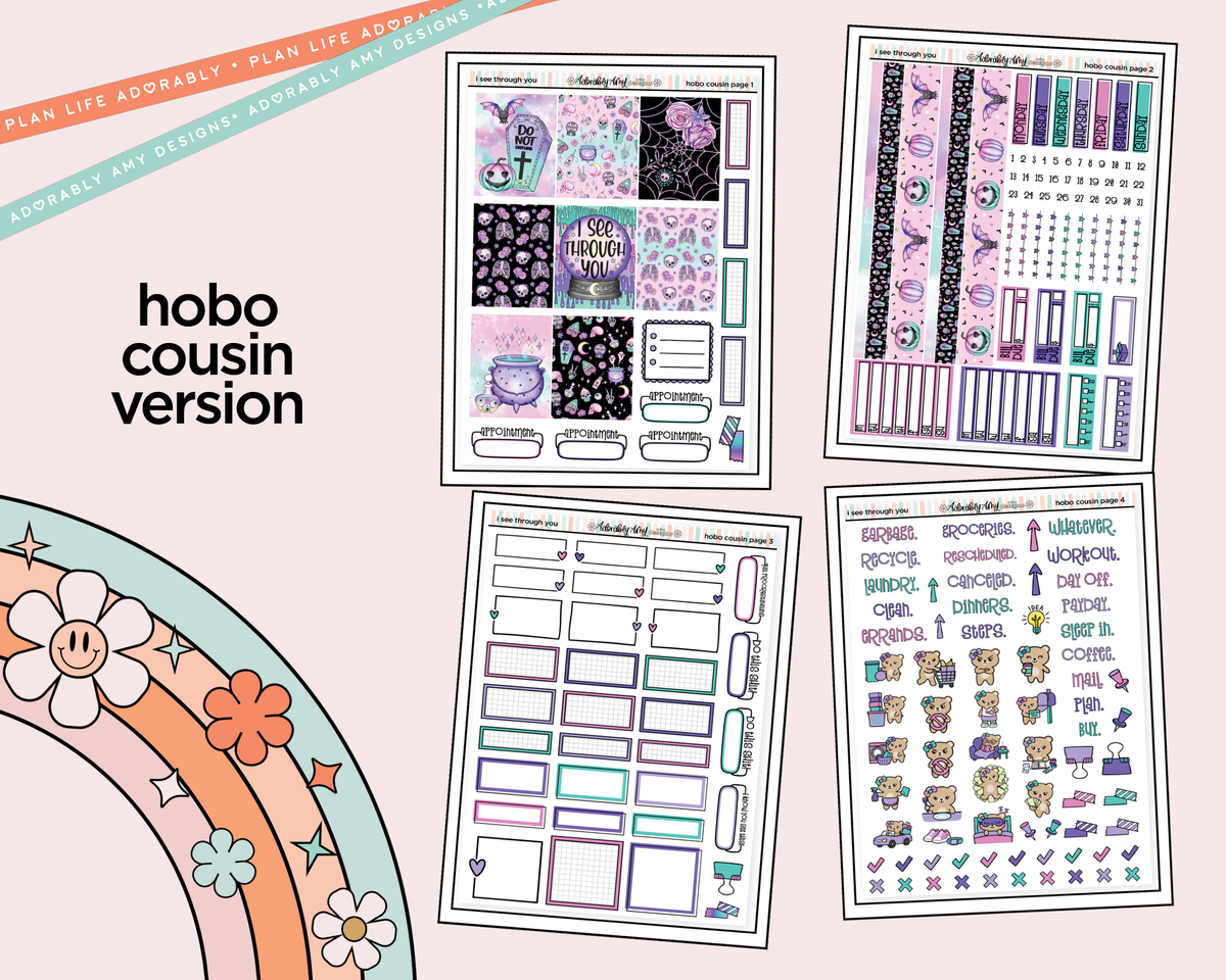 Hobonichi Cousin Weekly I See Through You Planner Sticker Kit for Hobo Cousin or Similar Planners