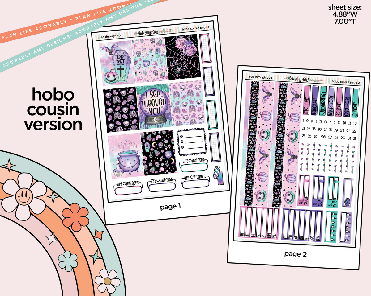 Hobonichi Cousin Weekly I See Through You Planner Sticker Kit for Hobo Cousin or Similar Planners