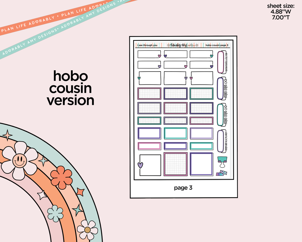 Hobonichi Cousin Weekly I See Through You Planner Sticker Kit for Hobo Cousin or Similar Planners