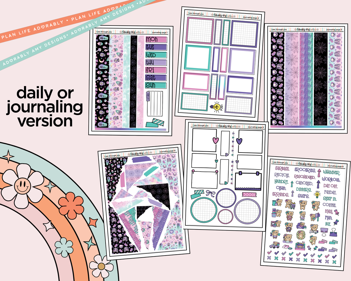 Journaling and Daily Planning I See Through You Planner Sticker Kit