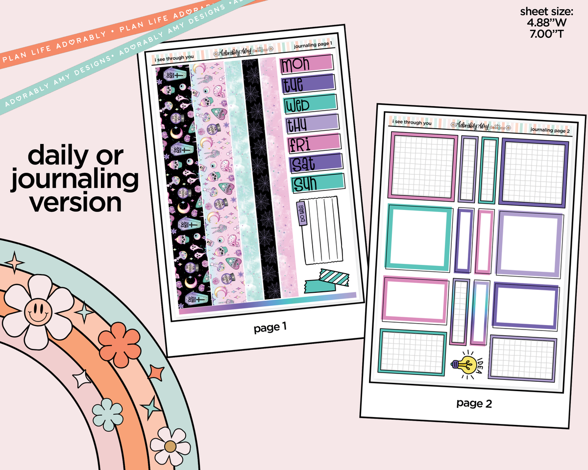 Journaling and Daily Planning I See Through You Planner Sticker Kit