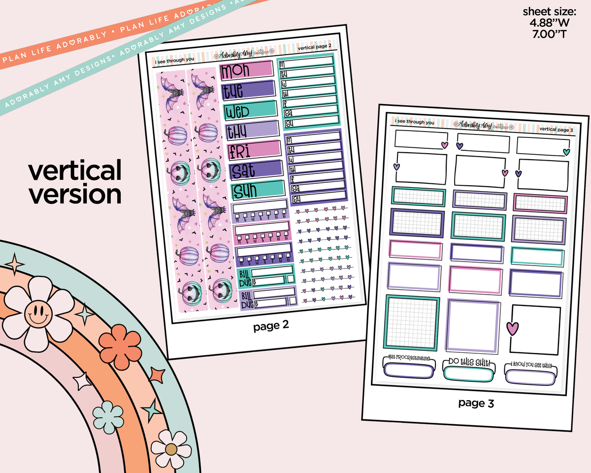 Vertical I See Through You Collection Kit for Vertical Standard Size Planners or Insert
