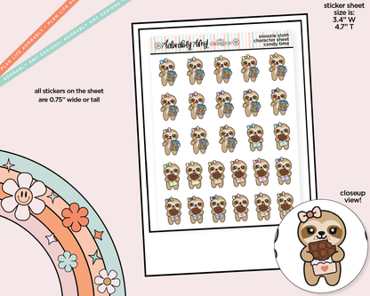 Snoozie Sloth Candy Time Decoration Character Planner Stickers