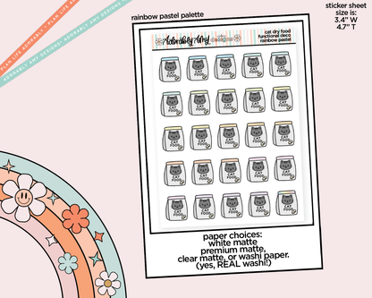 Rainbow Cat Food Dry Doodled Icon Stickers