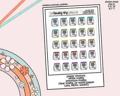 Rainbow Cat Food Dry Doodled Icon Stickers