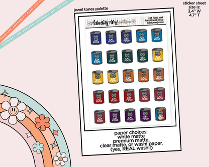 Rainbow Cat Food Wet Doodled Icon Stickers