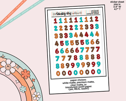 Cat Lover Number Stickers Deco Typography Sampler Planner Stickers