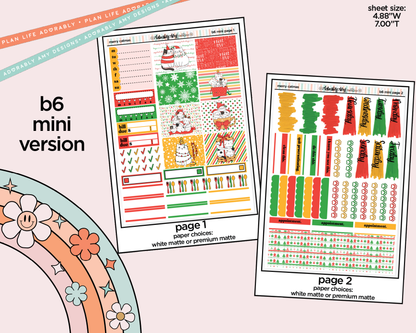 Mini B6 Merry Catmas Planner Sticker Kit sized for ANY Vertical Insert