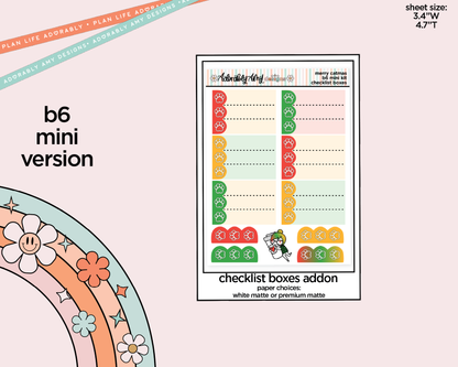 Mini B6 Merry Catmas Planner Sticker Kit sized for ANY Vertical Insert