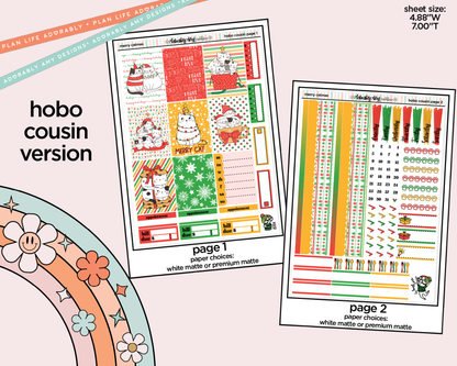 Hobonichi Cousin Weekly Merry Catmas Planner Sticker Kit for Hobo Cousin or Similar Planners