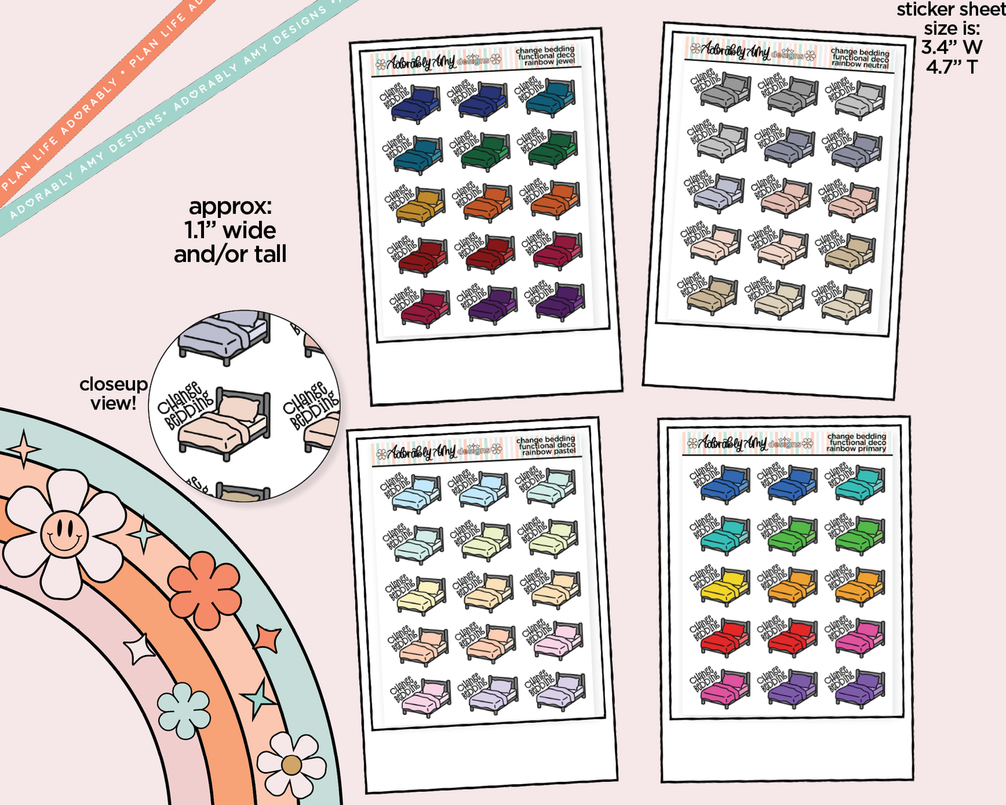 Rainbow Change Bedding Doodled Icon Stickers