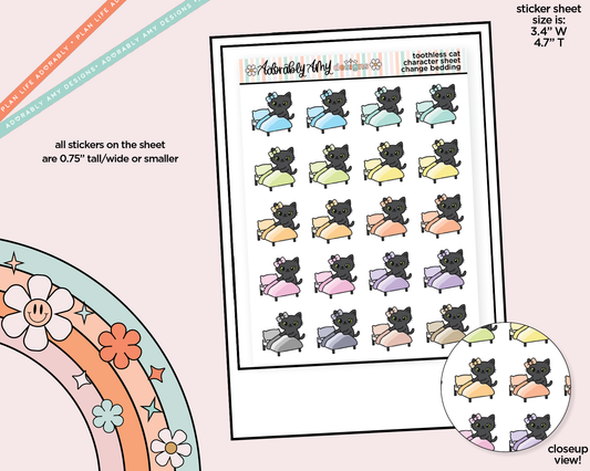 Toothless Cat Change Bedding - Make Bed Decoration Character Planner Stickers