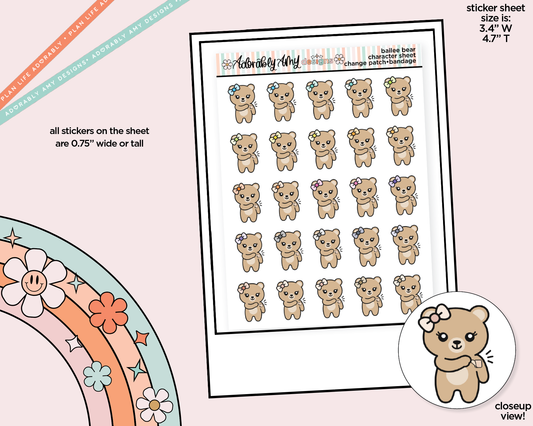 Bailee Bear Change Patch or Bandage Decoration Character Planner Stickers