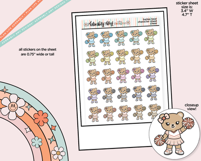 Bailee Bear Cheer Decoration Character Planner Stickers