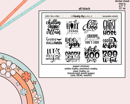 Chillin Like a Villain Deco Typography Sampler Planner Stickers