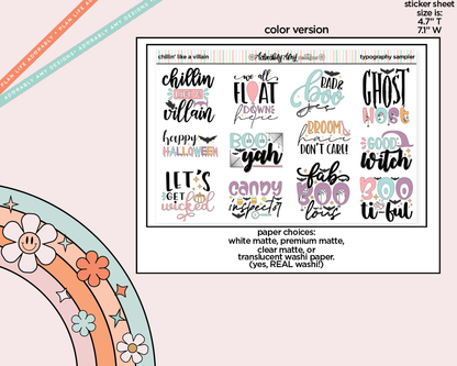 Chillin Like a Villain Deco Typography Sampler Planner Stickers