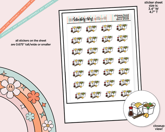 Chinese Food Doodled Icon Stickers