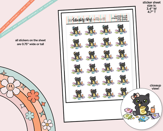 Toothless Cat Chip Party Decoration Character Planner Stickers