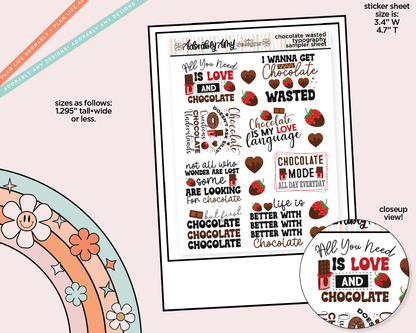 Chocolate Wasted Deco Typography Sampler Planner Stickers