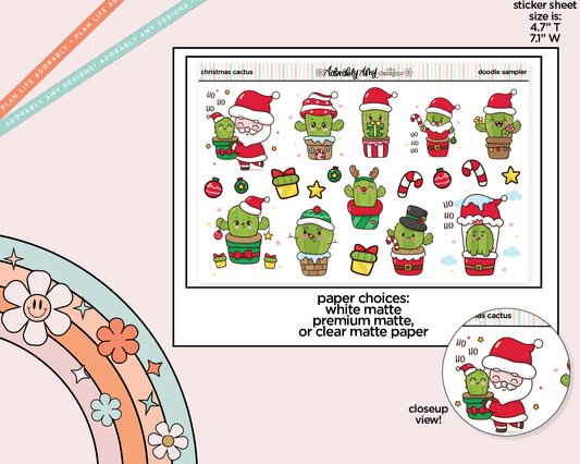 Christmas Cactuses Kawaii Decorative Planner Stickers