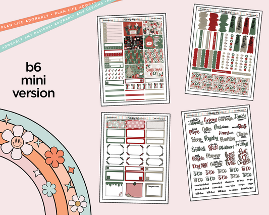 Mini B6 Christmas Joy Planner Sticker Kit sized for ANY Vertical Insert