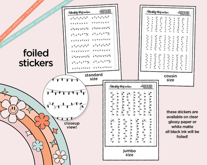 Foiled Christmas Lights Header Dividers Planner Stickers for any Planner or Insert