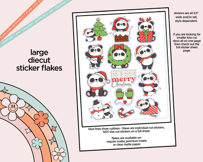 Christmas Pandas Kawaii Decorative Planner Stickers