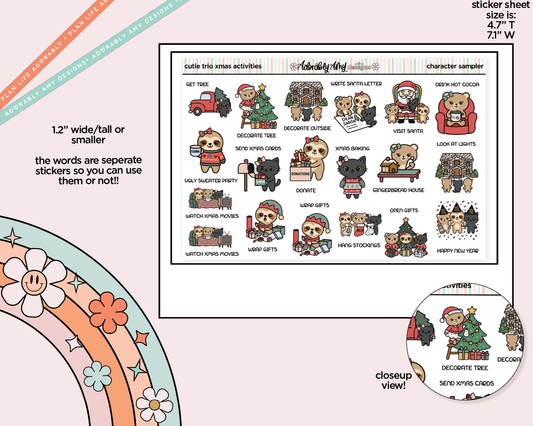 Christmas Bucketlist-Activities Cutie Trio Decoration Character Planner Stickers