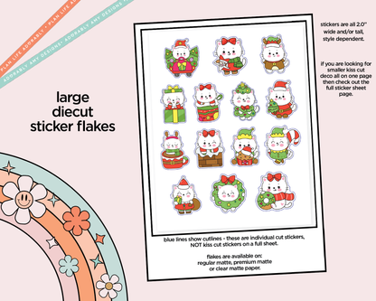 Doodled Christmas KIittens Decorative Planner Stickers