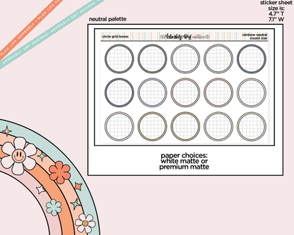 Hobo Cousin Circle Grid Boxes Planner Stickers for Hobo Cousin or any Planner or Insert