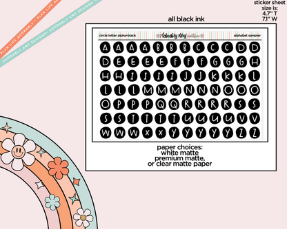 Circle Cookie Alphabet Stickers Deco Typography Sampler Planner Stickers