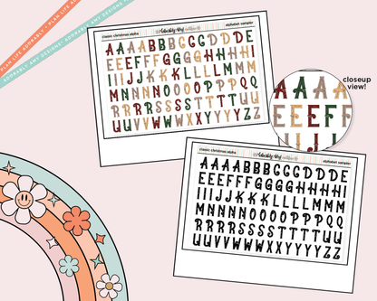 Classic Christmas Alphabet Stickers Deco Typography Sampler Planner Stickers
