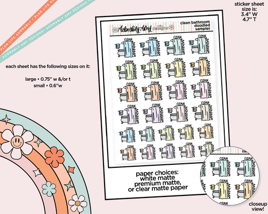 Clean Bathroom Pastel Planner Stickers for any Planner or Insert