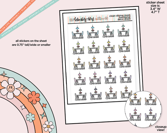 Clean Dining Room Pastel Planner Stickers for any Planner or Insert