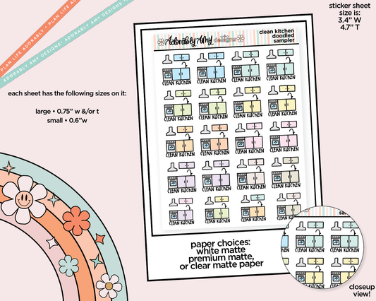 Clean Kitchen Pastel Planner Stickers for any Planner or Insert