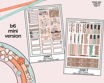 Mini B6 Give Me Coffee Planner Sticker Kit sized for ANY Vertical Insert