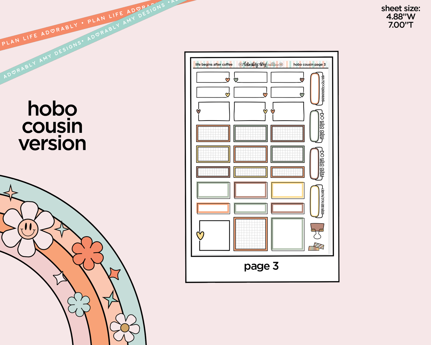 Hobonichi Cousin Weekly Life Begins After Coffee Planner Sticker Kit for Hobo Cousin or Similar Planners