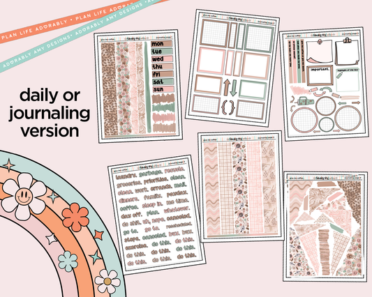 Journaling and Daily Planning Give Me Coffee Planner Sticker Kit