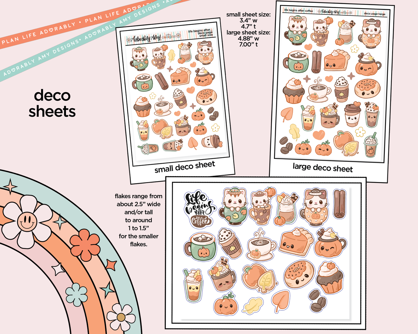 Life Begins After Coffee Weekly Kit Deco Pages - All Sizes