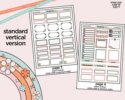 Vertical Give Me Coffee Weekly Sticker Kit for Vertical Standard Size Planners or Insert