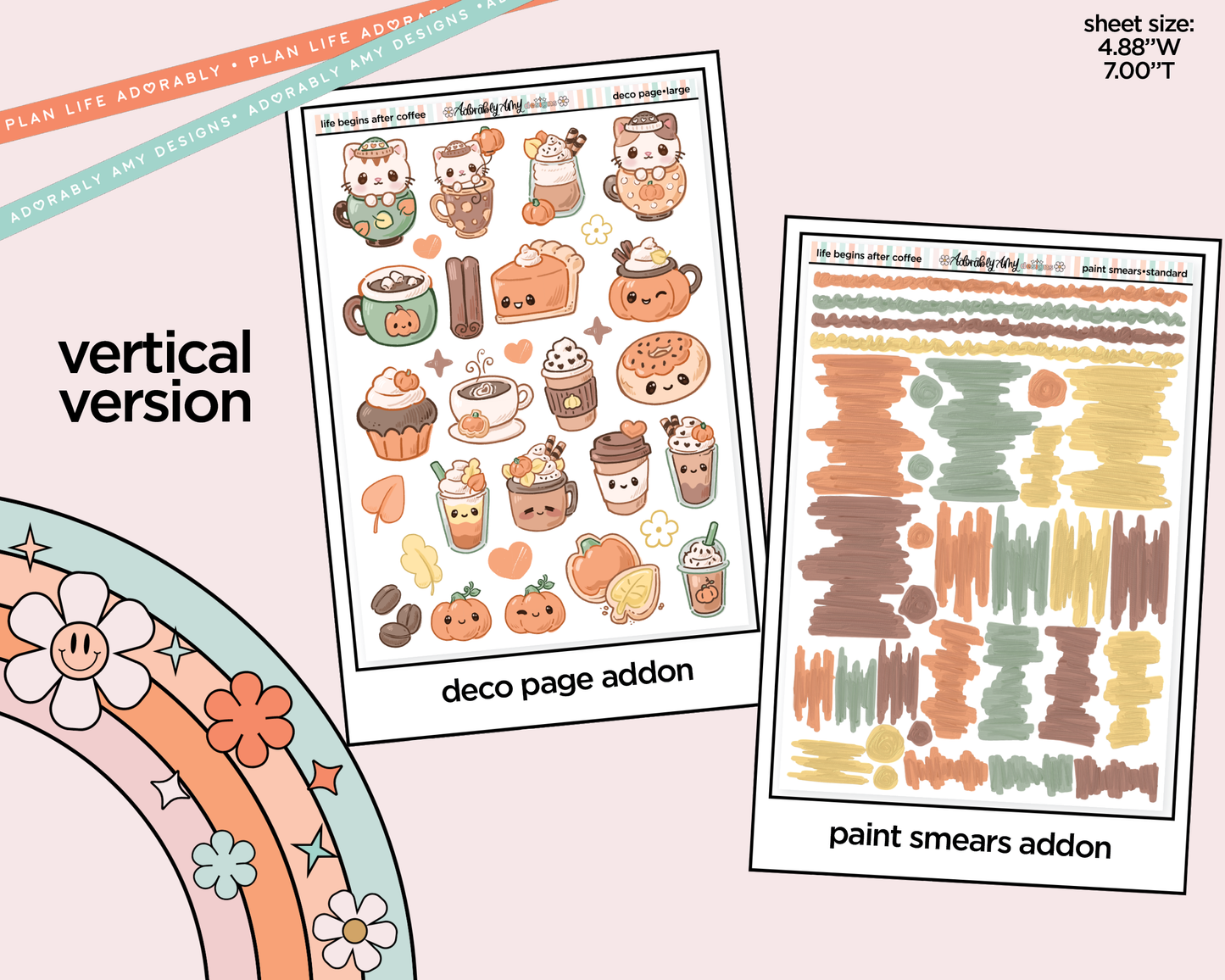 Vertical Life Begins After Coffee Kit for Vertical Standard Size Planners or Insert