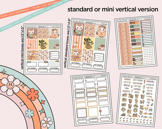 Vertical Life Begins After Coffee Kit for Vertical Standard Size Planners or Insert - Adorably Amy Designs