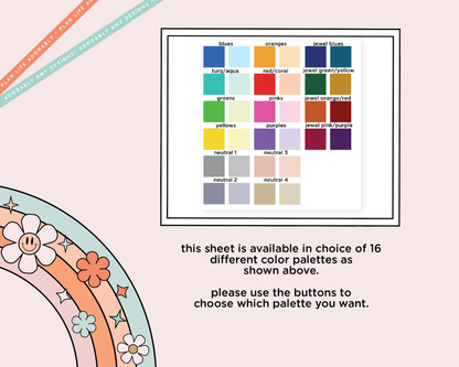 Rainbow Small Size Today I Feel: 2026 - 2 Versions Mood Tracker Boxes Small Size Planner Stickers for Hobonichi Cousin Size Planners - Adorably Amy Designs